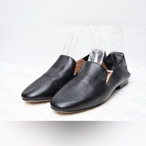 Halogen Black Leather Slip-On Shoes